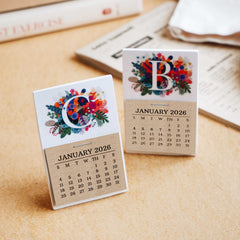2026 Burst of Colors Monogram Desk Calendar