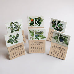 2026 Botanical Monogram Desk Calendar