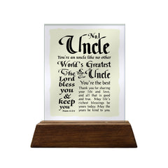 No.1 Uncle Glass Plaque