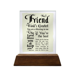 No.1 Friend Glass Plaque