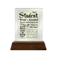 No.1 Student Glass Plaque