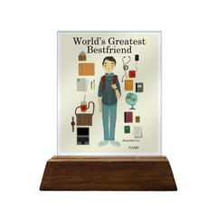 World's Greatest Bestfriend Colored Glass Plaque