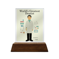 World's Greatest Dentist Colored Glass Plaque