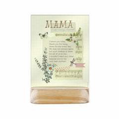 Mother Curved Stand Glass Plaque