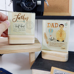Father Curved Stand Glass Plaque