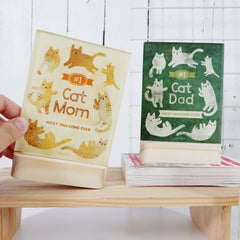 Pet Mom Dad Curved Glass Plaque