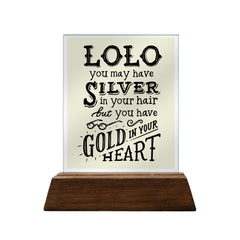 Gold In Your Heart Glass Plaque For Grandparents