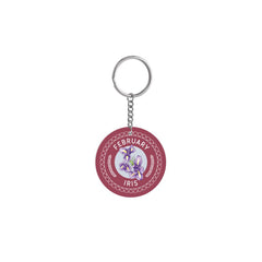 Birth Flower Round Keychain