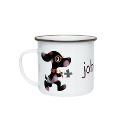 Personalized Pencil Cat and Dog Enamel Mug