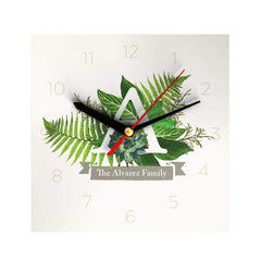 Botanical Monogram Clock