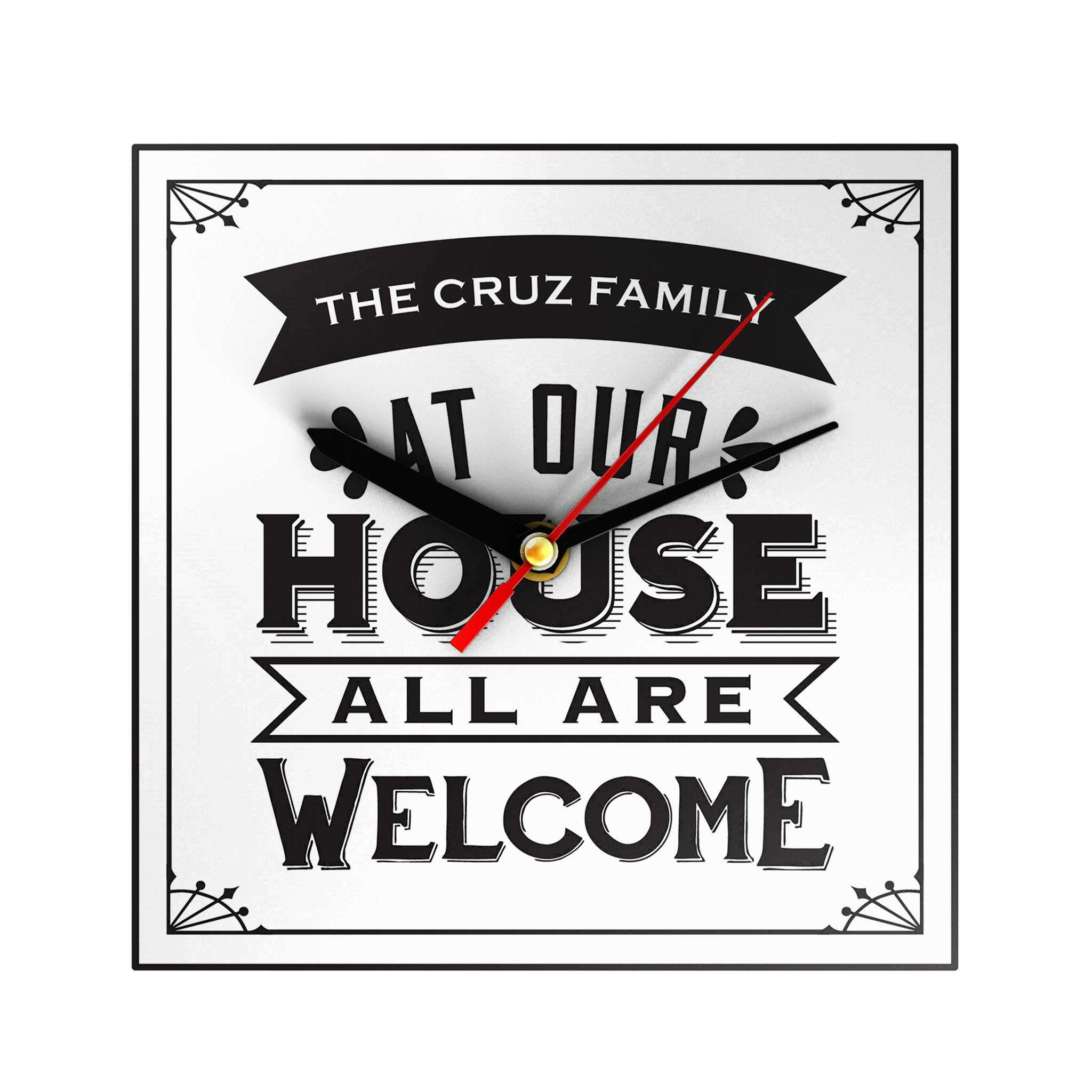 At Our House Personalized Clock