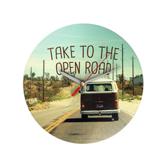 Take to the Open Road Clock