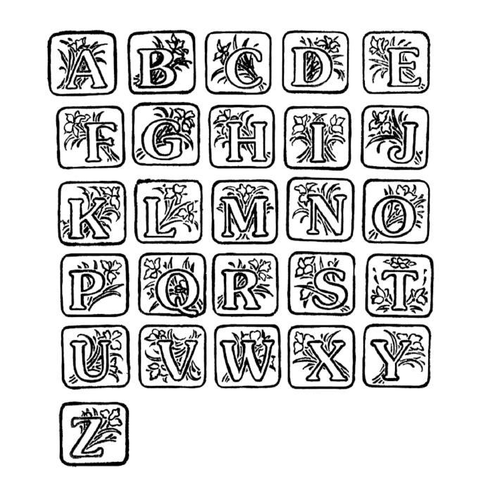 Art Deco Alphabet Rubber Stamp Set