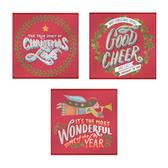 Christmas Words Glass Coaster