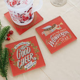 Christmas Words Glass Coaster