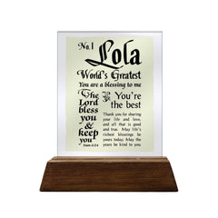 No.1 Glass Plaque For Grandparents