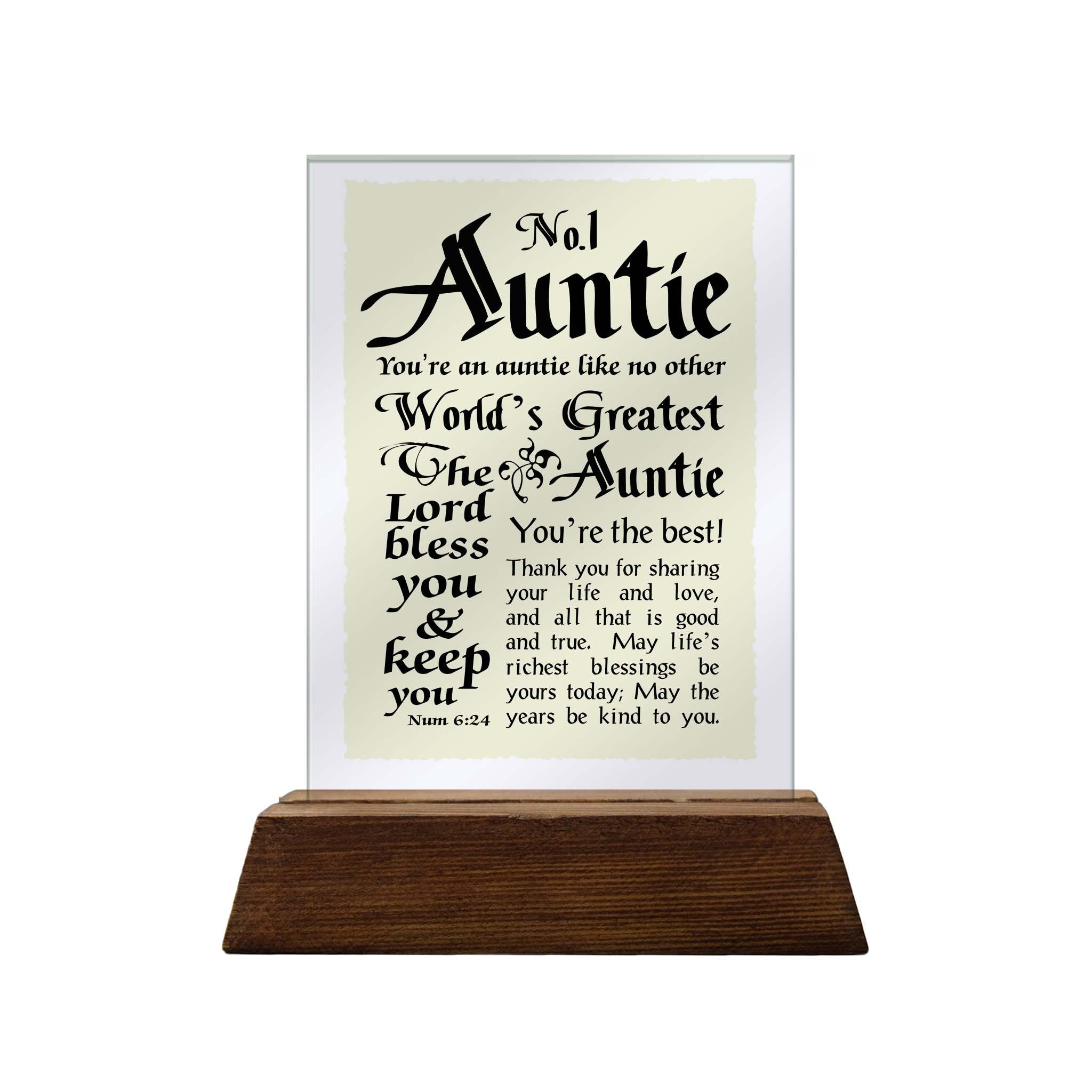 No.1 Auntie Glass Plaque