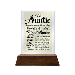 No.1 Auntie Glass Plaque
