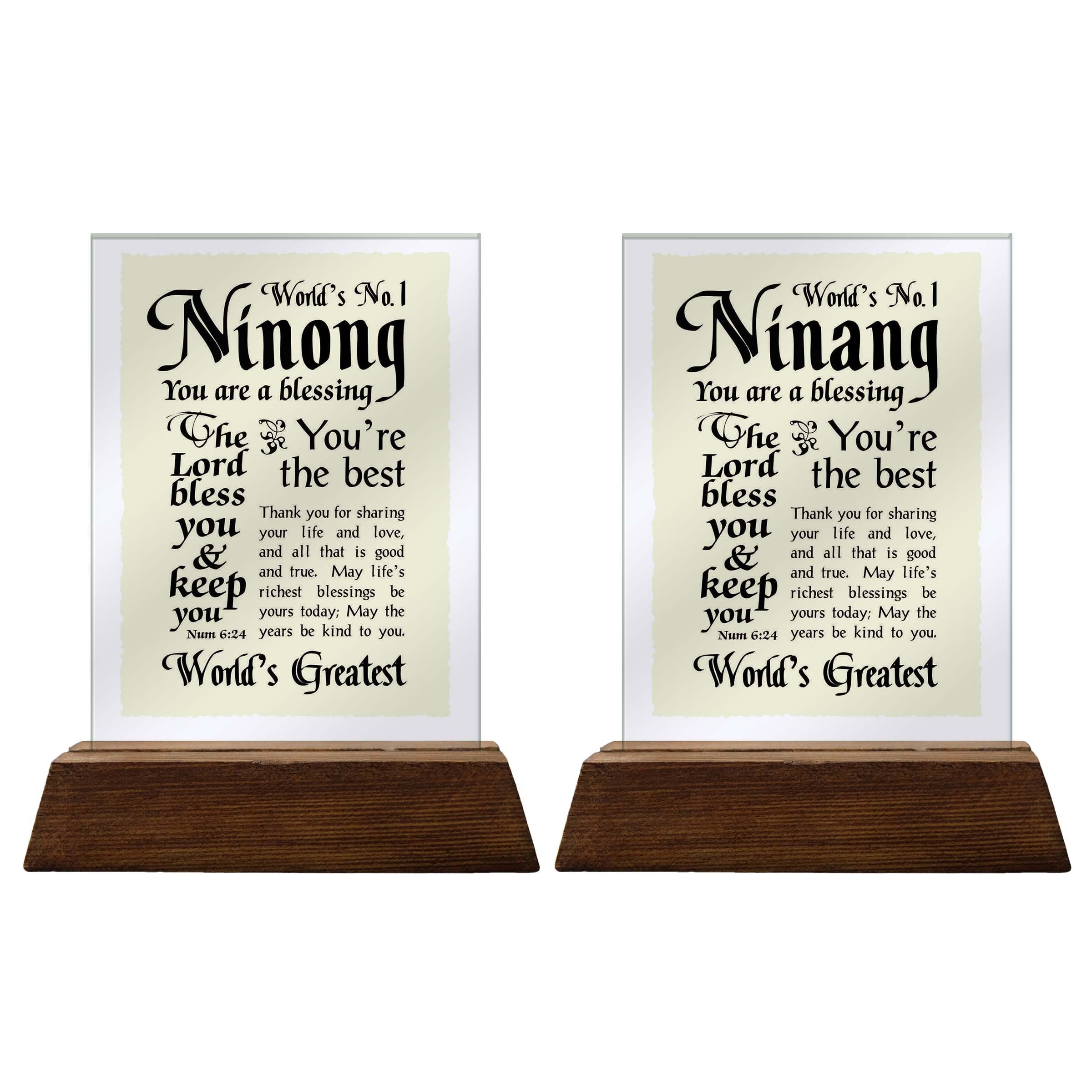 No.1 Glass Plaque For Godparents