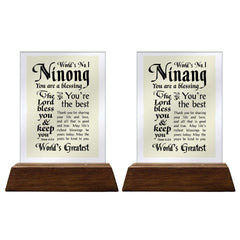 No.1 Glass Plaque For Godparents