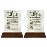 No.1 Glass Plaque For Grandparents