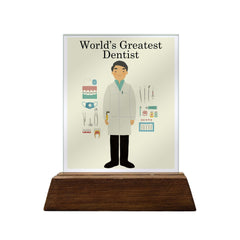 World's Greatest Dentist Colored Glass Plaque