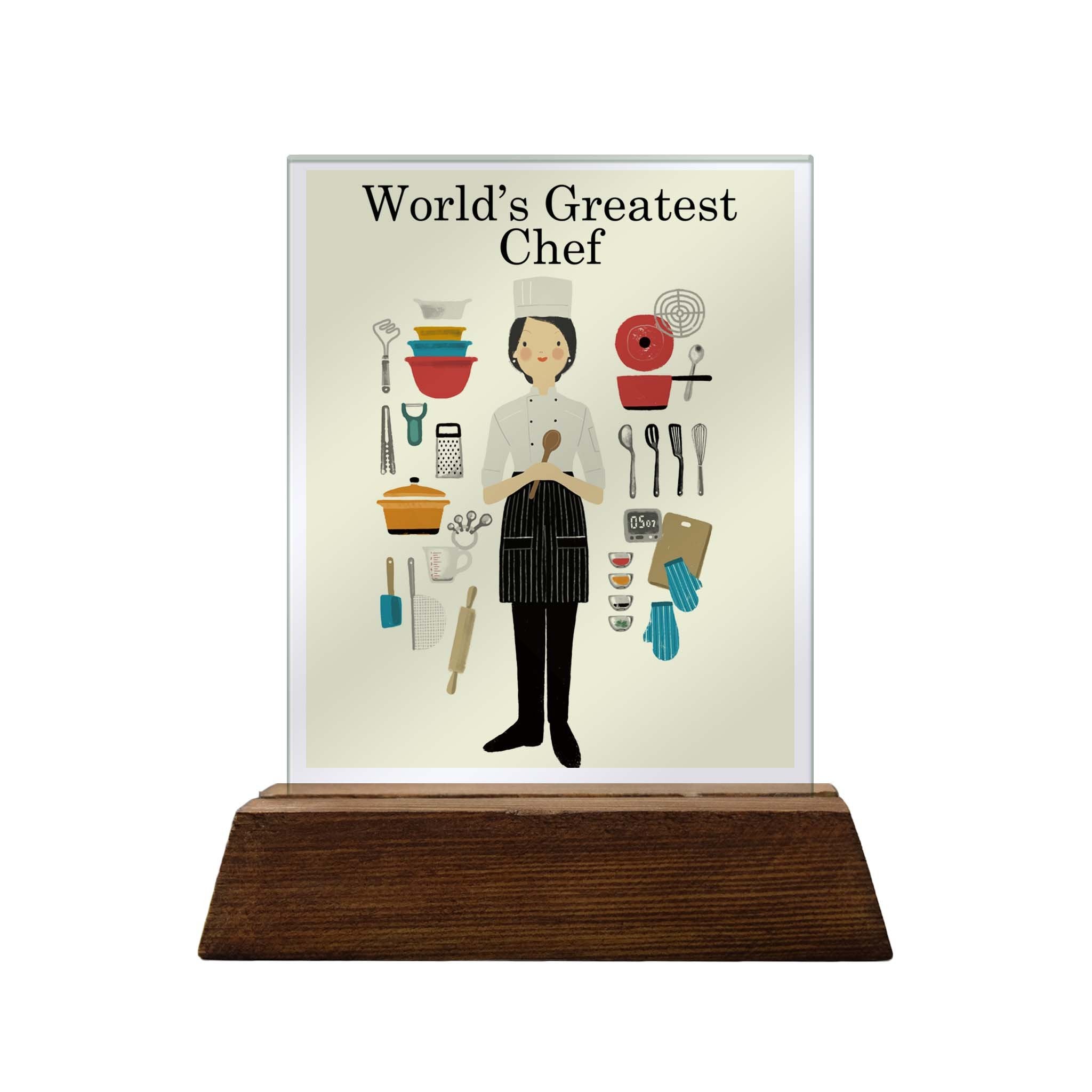 World's Greatest Chef Colored Glass Plaque