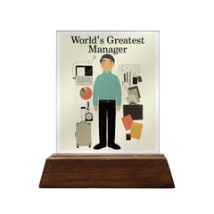 World's Greatest Manager Colored Glass Plaque