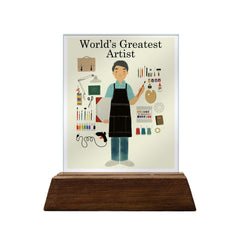 World's Greatest Artist Colored Glass Plaque