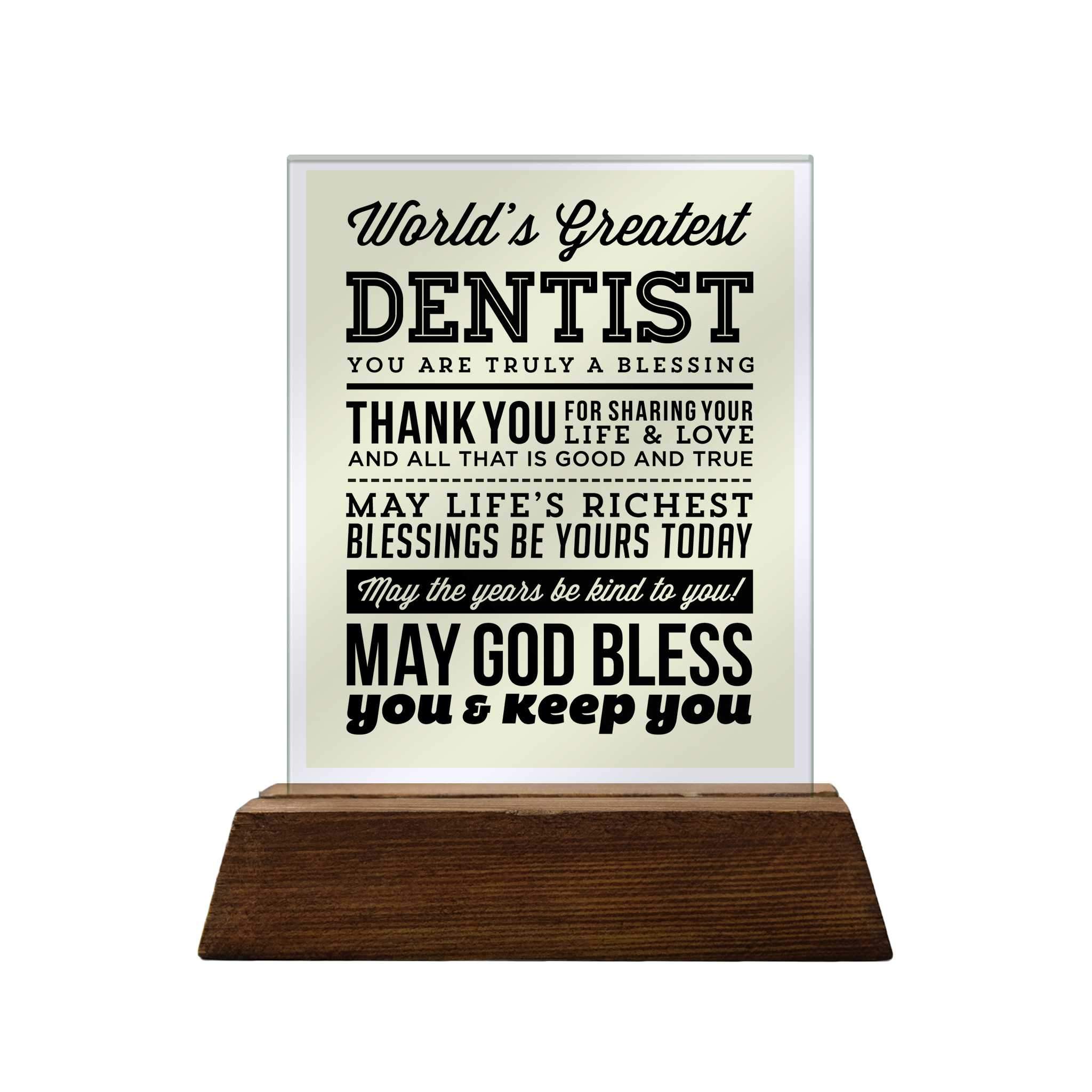 World's Greatest Dentist Glass Plaque
