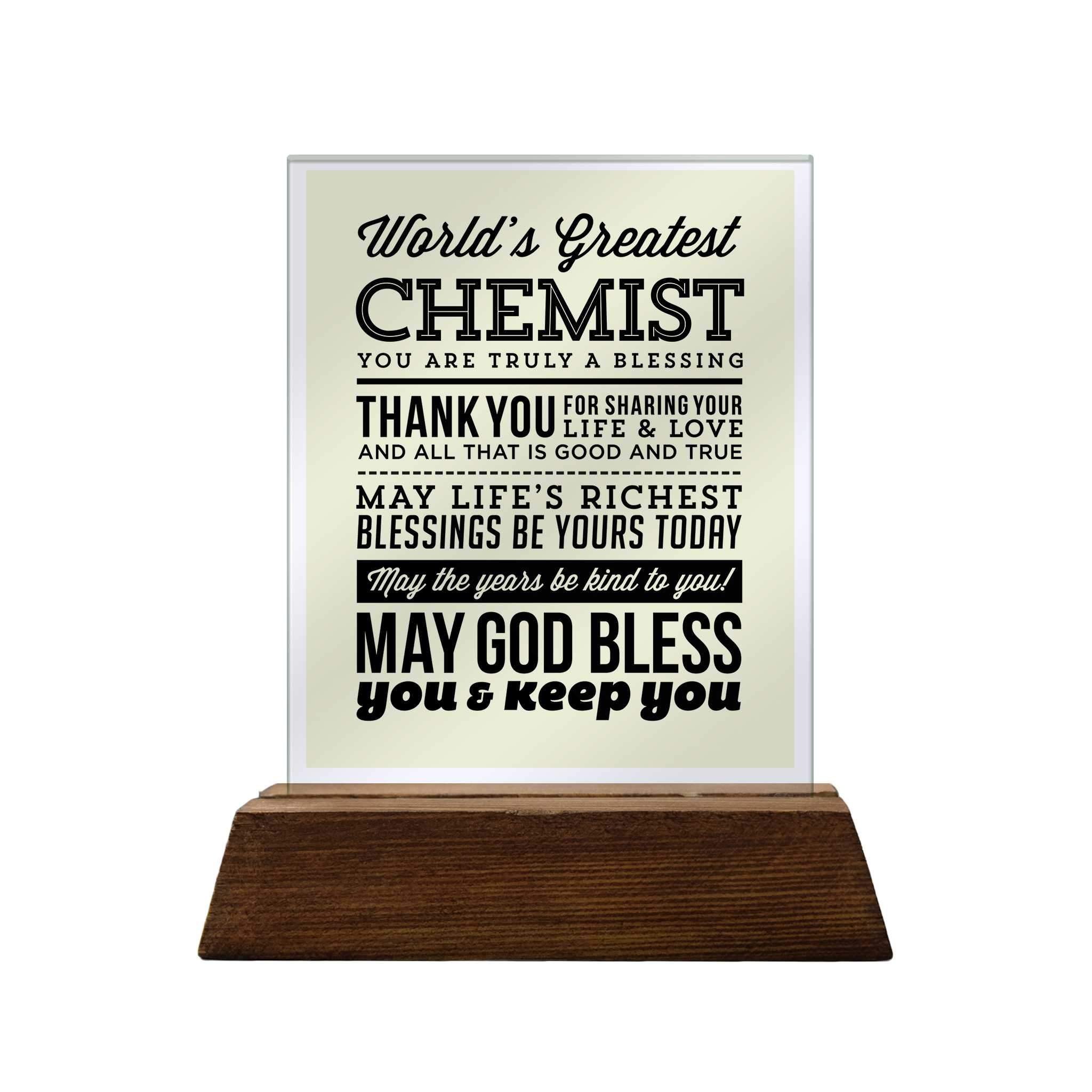 World's Greatest Chemist Glass Plaque