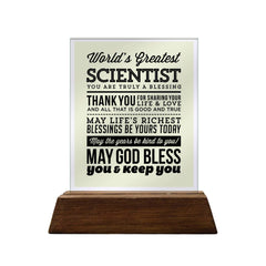 World's Greatest Scientist Glass Plaque