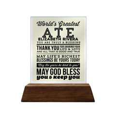 World's Greatest Ate Glass Plaque