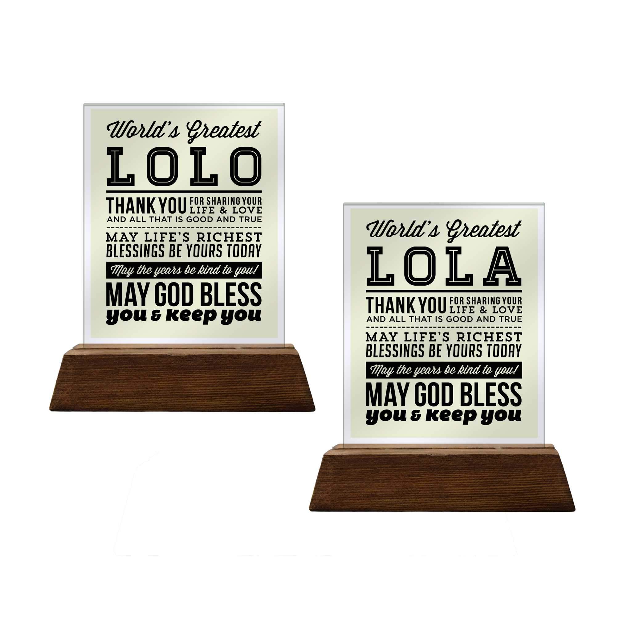 World's Greatest Glass Plaque For Grandparents