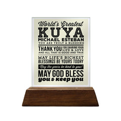 World's Greatest Kuya Glass Plaque