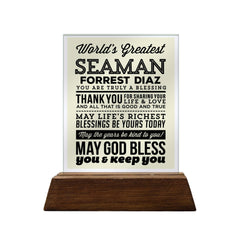 World's Greatest Seaman Glass Plaque
