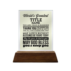 World's Greatest Personalized Glass Plaque