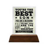 You're the Best Son Glass Plaque