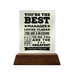 You're the Best Manager Glass Plaque