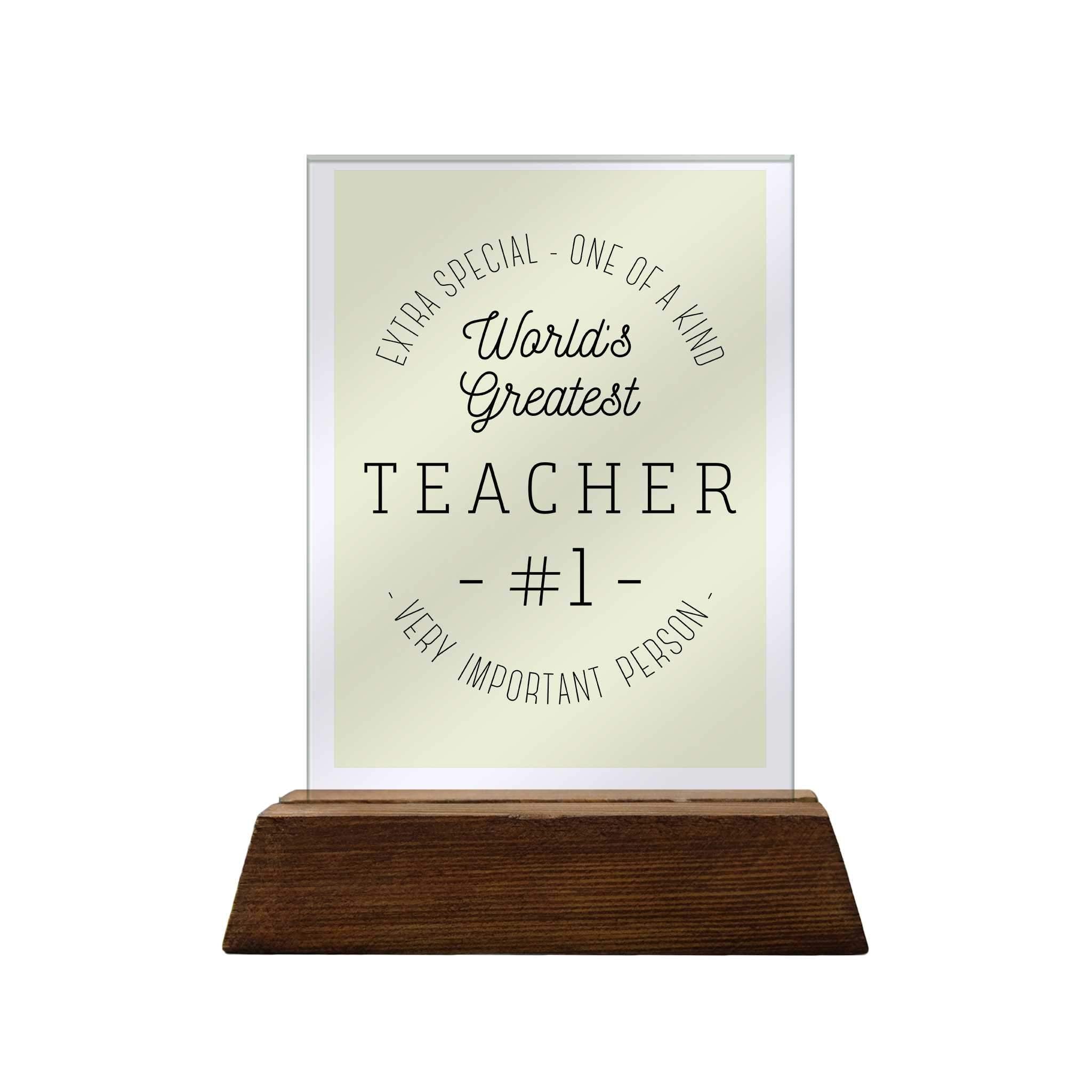 Extra Special One Of A Kind Teacher Glass Plaque
