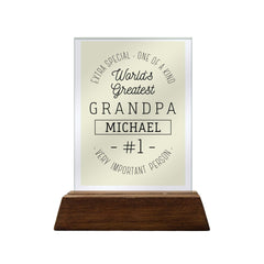 Extra Special One Of A Kind Grandpa Glass Plaque