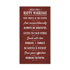 Rules for a Happy Marriage Flat Silkscreen Wall Art