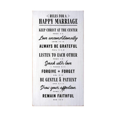 Rules for a Happy Marriage Flat Silkscreen Wall Art