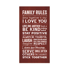 Family Rules Flat Silkscreen Wall Art