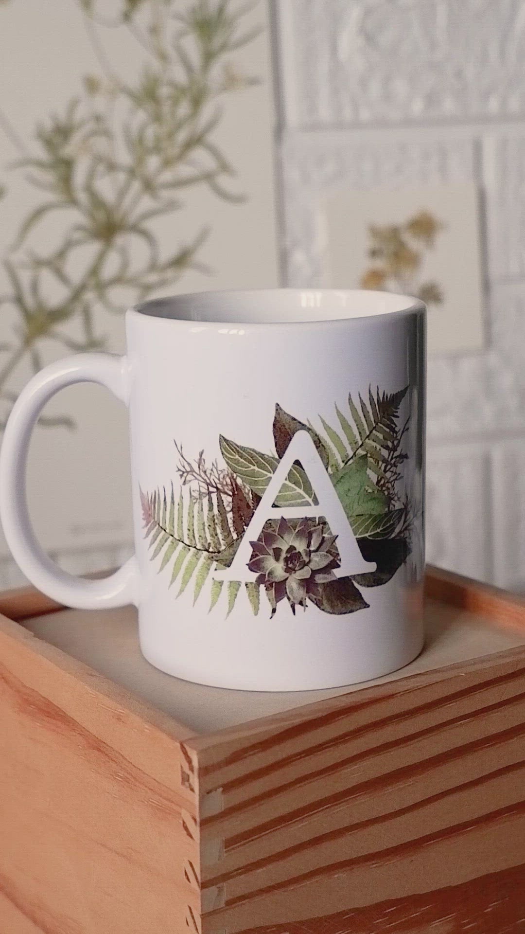 Botanical Monogram Ceramic Mug