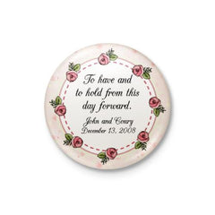 Pink Roses Personalized Badge