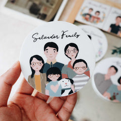 You, Me, and Family Personalized Round Magnet