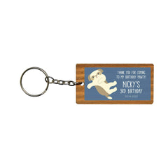 Pawsome Personalized Wooden Keychain