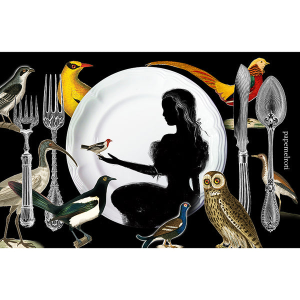 Birds Lithograph Printable Party Placemat Digital Download papemelroti