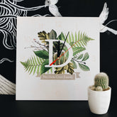 Botanical Monogram Clock